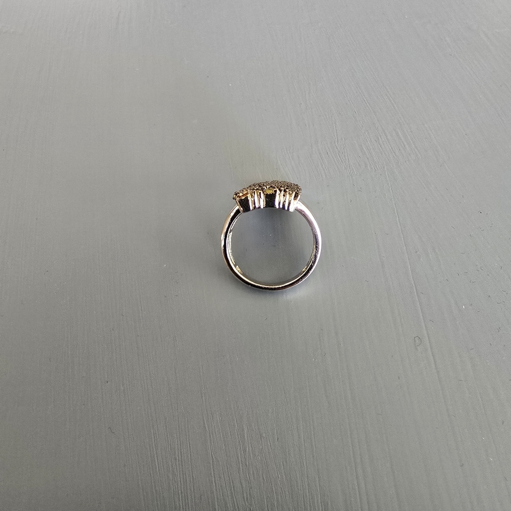 .925 Sterling Silver Lab Created Multi Colored Diamond Baguette Ring. - Picture 7 of 8